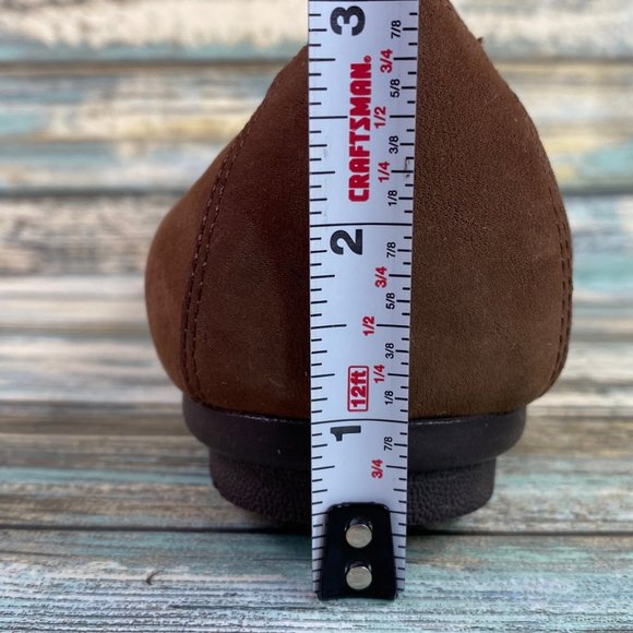 Josef Seibel Womens Size 6-6.5M Ballet Flat Shoe Brown Leather Studded Cap Toe - Picture 10 of 13